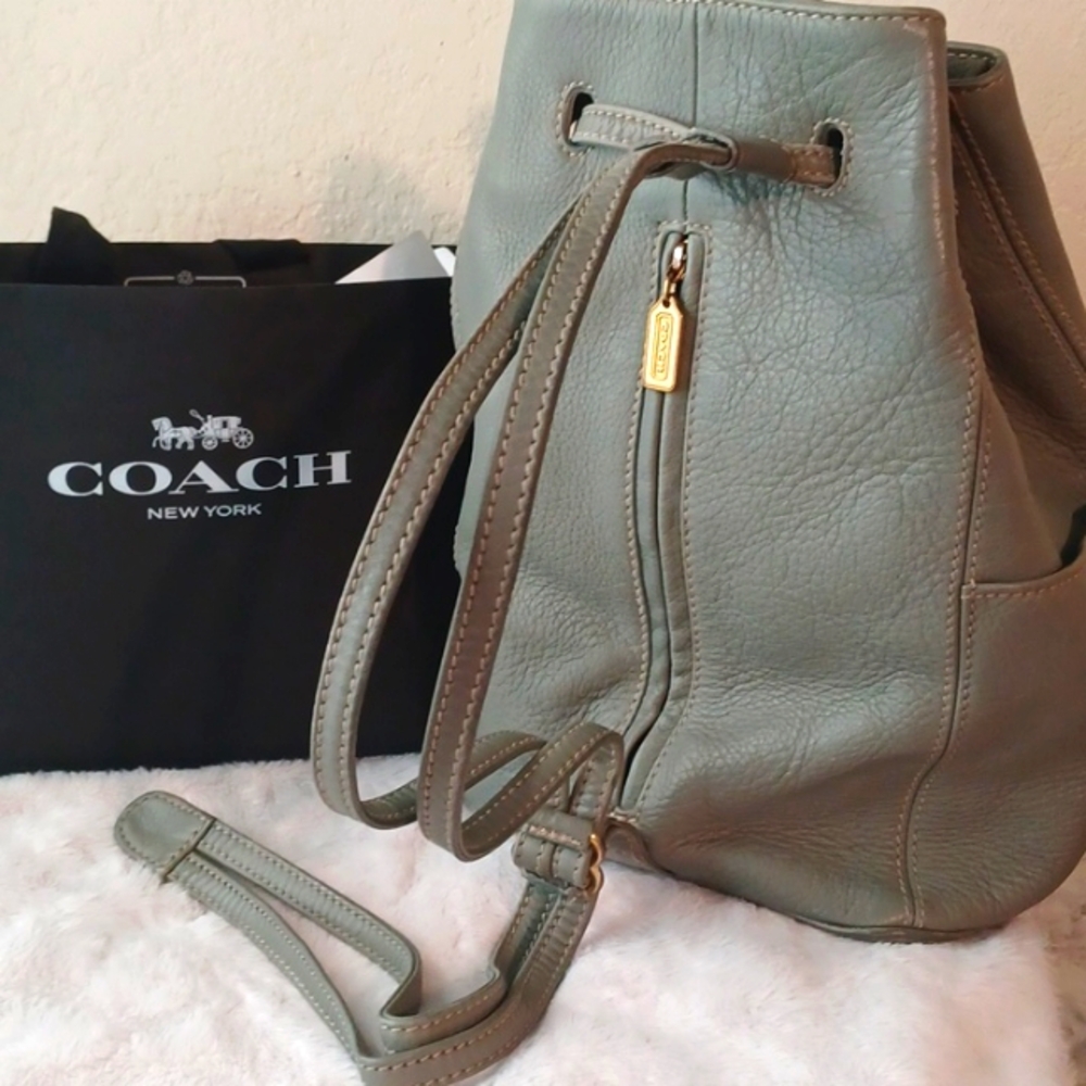 Coach Vintage A6E4922 Sonoma Leather Pebbled Backpack Purse Sling Bag DUST BAG - Picture 12 of 16